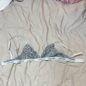 Calvin Klein Women's Animal Print Bralette - Black and White